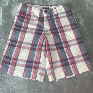 Cherokee Plaid Shorts Red Navy Blue White Boys 8